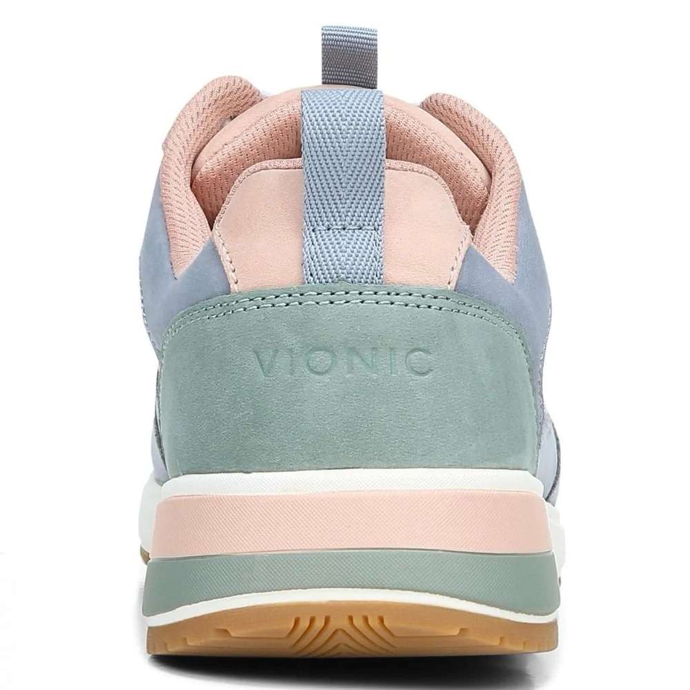 NEW Vionic Rechelle Women's Lace-up Casual Sneaker Shoes Misty Pink Blue & Green - Picture 6 of 8